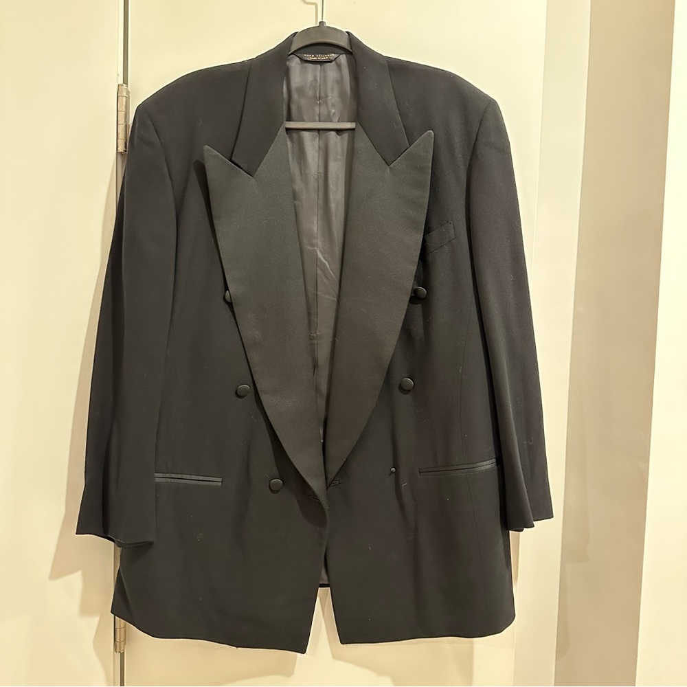 DONNA KARAN COUTURE NEW YORK BLK TUX Sz 41R Jacket COUTURE